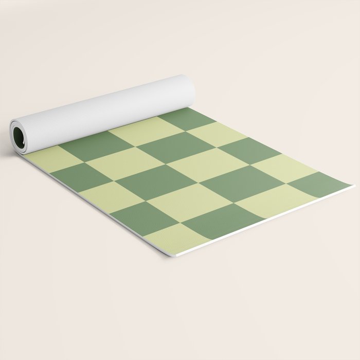 Pistachio Cream x Sea Glass Mixed Checker Yoga Mat Gallery Image 2