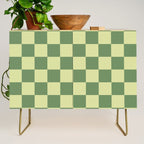 Pistachio Cream x Sea Glass Mixed Checker Credenza Gallery Image 1