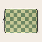 Pistachio Cream x Sea Glass Mixed Checker Laptop Sleeve Gallery Image 1
