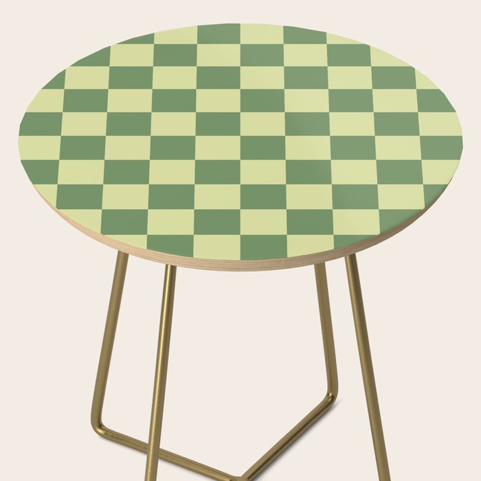 Pistachio Cream x Sea Glass Mixed Checker Side Table Gallery Image 2
