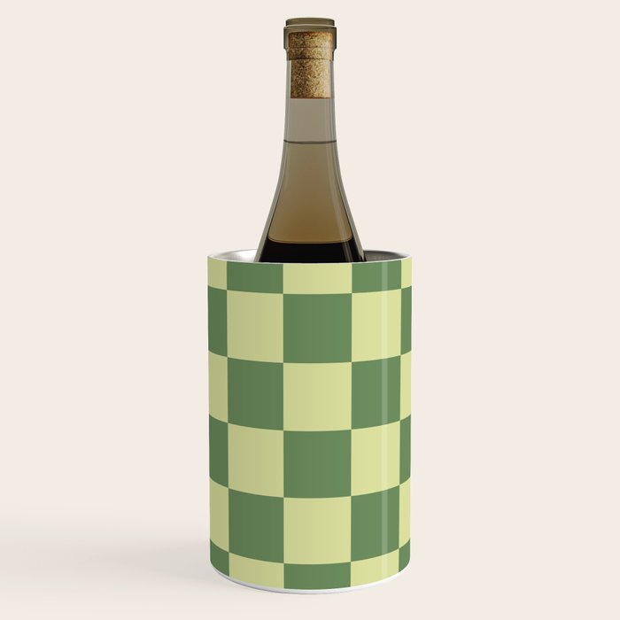 Pistachio Cream x Sea Glass Mixed Checker Wine Chiller Gallery Image 3