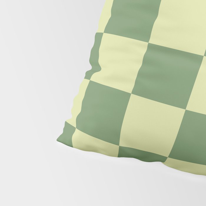 Pistachio Cream x Sea Glass Mixed Checker Pillow Sham Gallery Image 4