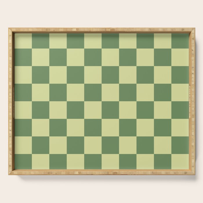 Pistachio Cream x Sea Glass Mixed Checker Serving Tray Gallery Image 1