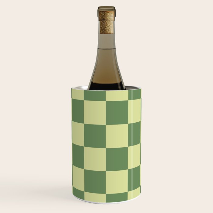 Pistachio Cream x Sea Glass Mixed Checker Wine Chiller Gallery Image 1