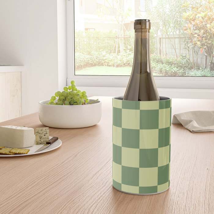 Pistachio Cream x Sea Glass Mixed Checker Wine Chiller Gallery Image 4