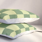 Pistachio Cream x Sea Glass Mixed Checker Pillow Sham Gallery Image 3