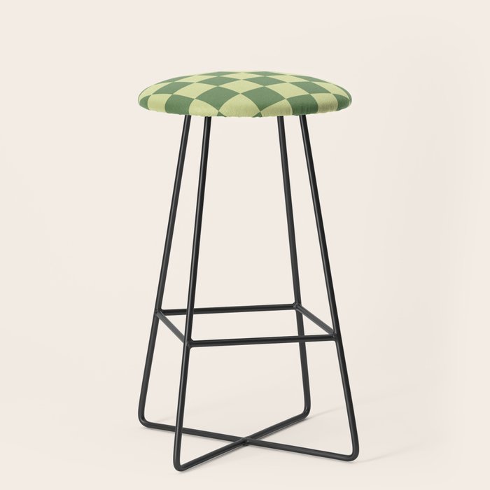 Pistachio Cream x Sea Glass Mixed Checker Stool Gallery Image 1