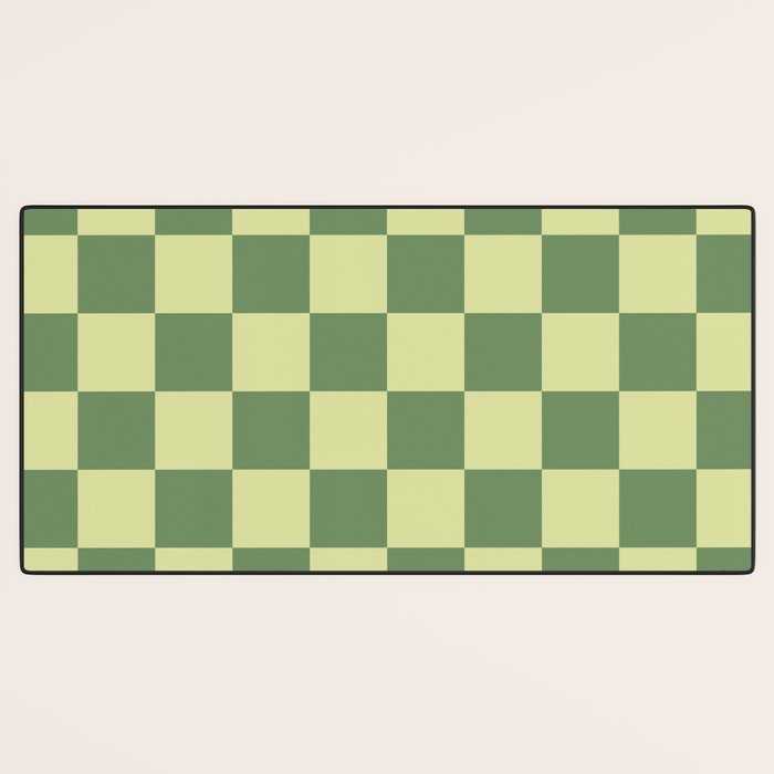 Pistachio Cream x Sea Glass Mixed Checker Desk Mat Gallery Image 3