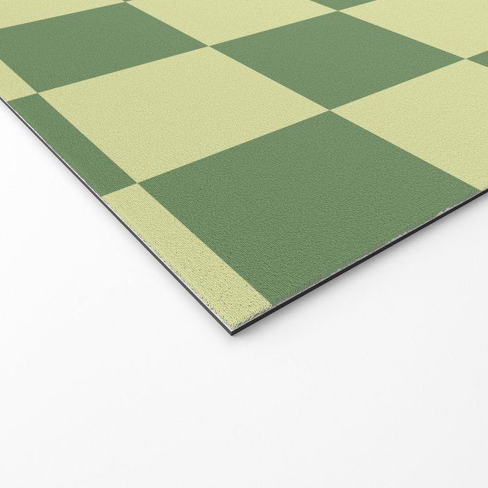 Pistachio Cream x Sea Glass Mixed Checker Welcome Mat Gallery Image 2