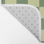 Pistachio Cream x Sea Glass Mixed Checker Bath Mat Gallery Image 2