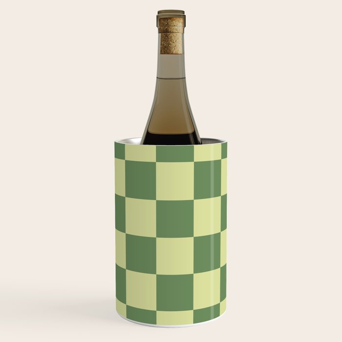 Pistachio Cream x Sea Glass Mixed Checker Wine Chiller Gallery Image 2