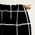 Black Grid White Lines| Black Aesthetic Window Curtain Gallery Image 2