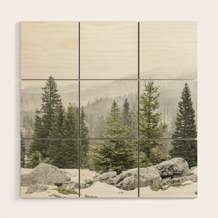 Winter Forest Landscape  Wood Wall Art Gallery Image 1