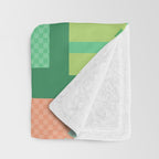 Retro Christmas Presents - Multi on Green Throw Blanket Gallery Image 3