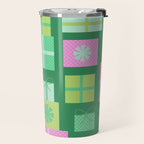Retro Christmas Presents - Multi on Green Travel Mug Gallery Image 2