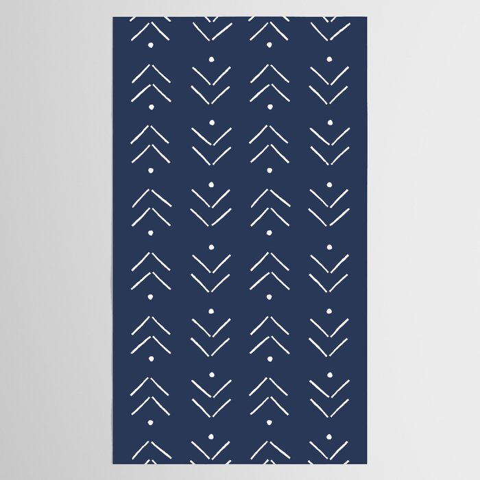 Arrow Lines Pattern in Navy Blue Tablecloth Gallery Image 2