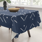 Arrow Lines Pattern in Navy Blue Tablecloth Gallery Image 3