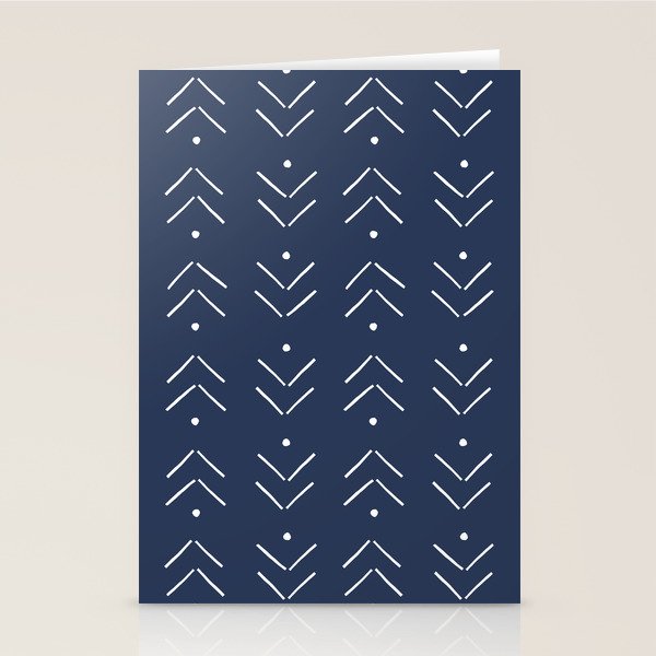 Arrow Lines Pattern in Navy Blue Stationery Card Gallery Image 2