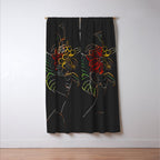 woman with flowers 8 Line Art Window Curtain Gallery Image 3