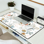 Elegant abstract coral pastel blue modern rustic floral Desk Mat Gallery Image 2