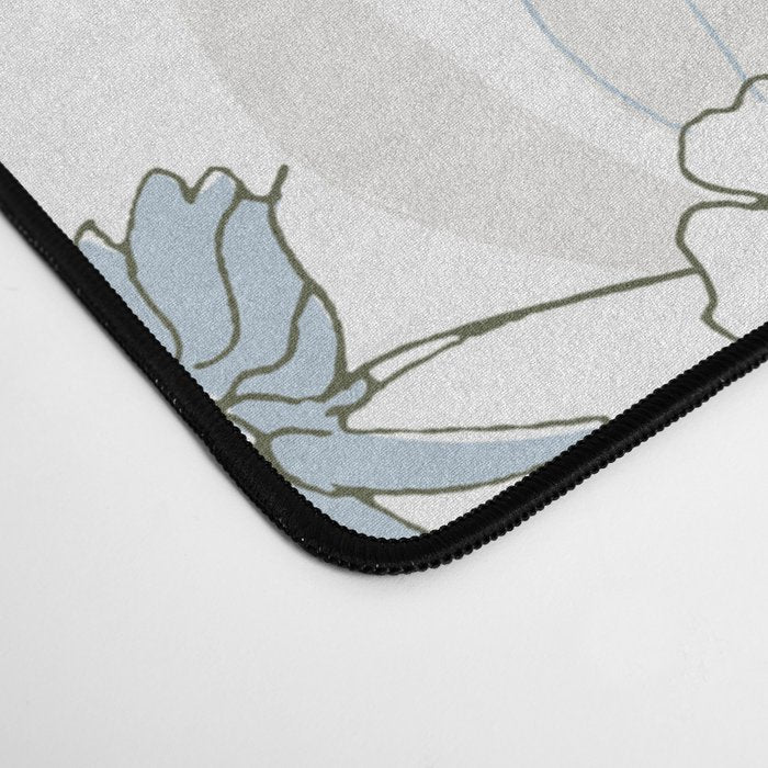 Elegant abstract coral pastel blue modern rustic floral Desk Mat Gallery Image 4