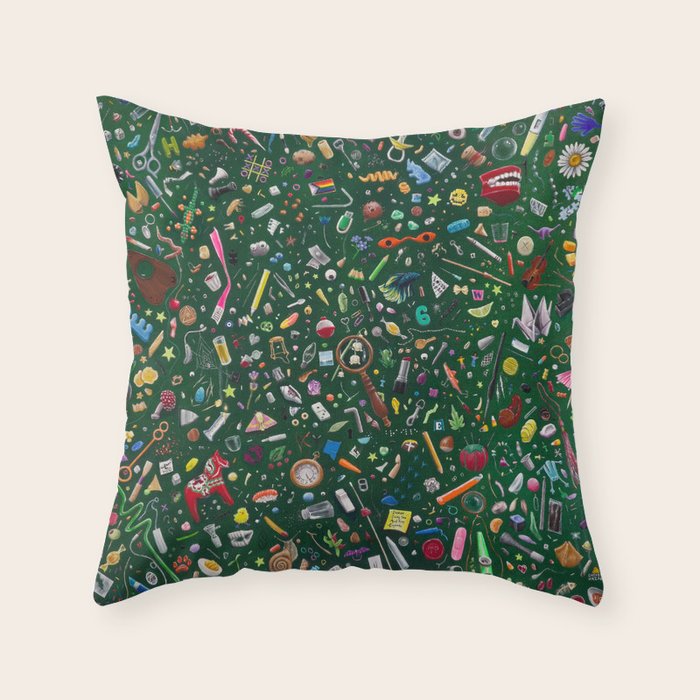 Tiny Things Painting Throw Pillow Gallery Image 1