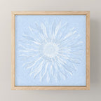 Festive, Winter, Mandala, Snowflake, Sky Blue Mini Art Print Gallery Image 1