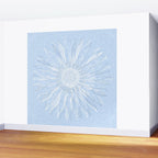 Festive, Winter, Mandala, Snowflake, Sky Blue Wall Mural Gallery Image 2