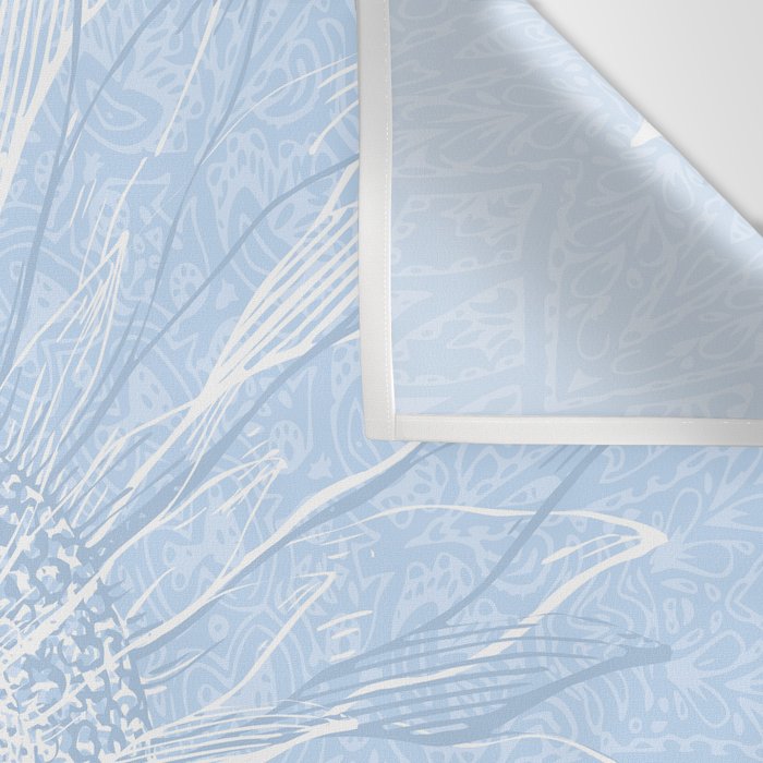 Festive, Winter, Mandala, Snowflake, Sky Blue Wall Tapestry Gallery Image 3