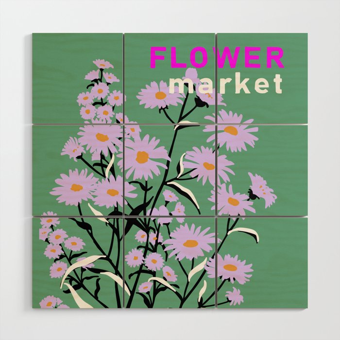 Flower Market Rome Wood Wall Art Gallery Image 1