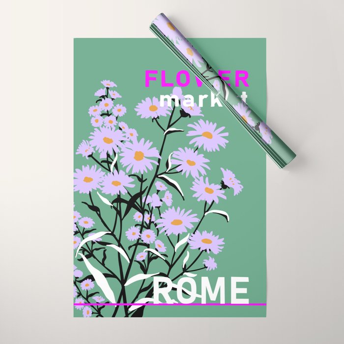 Flower Market Rome Wrapping Paper Gallery Image 1