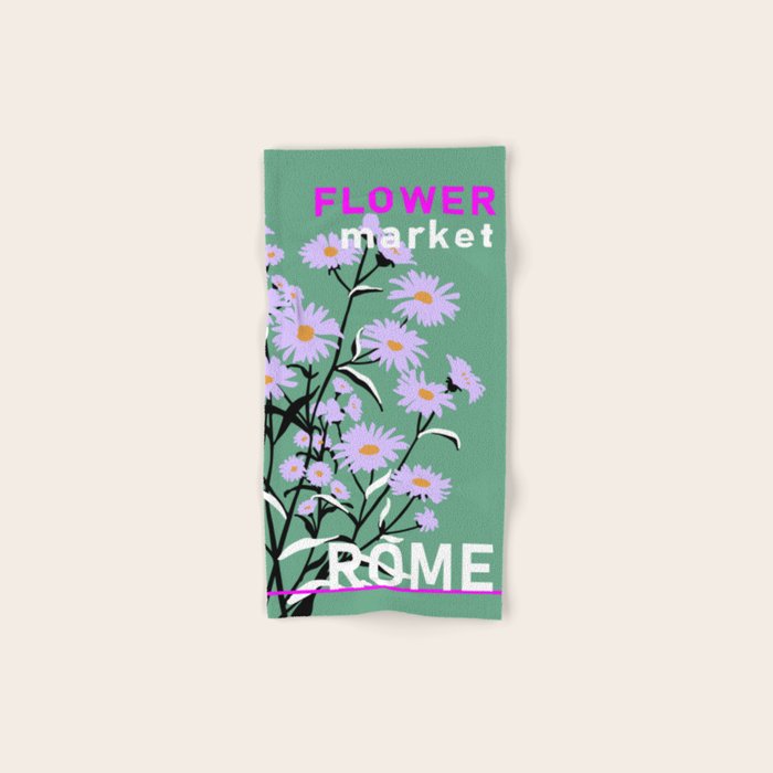 Flower Market Rome Bath Towel Gallery Image 1