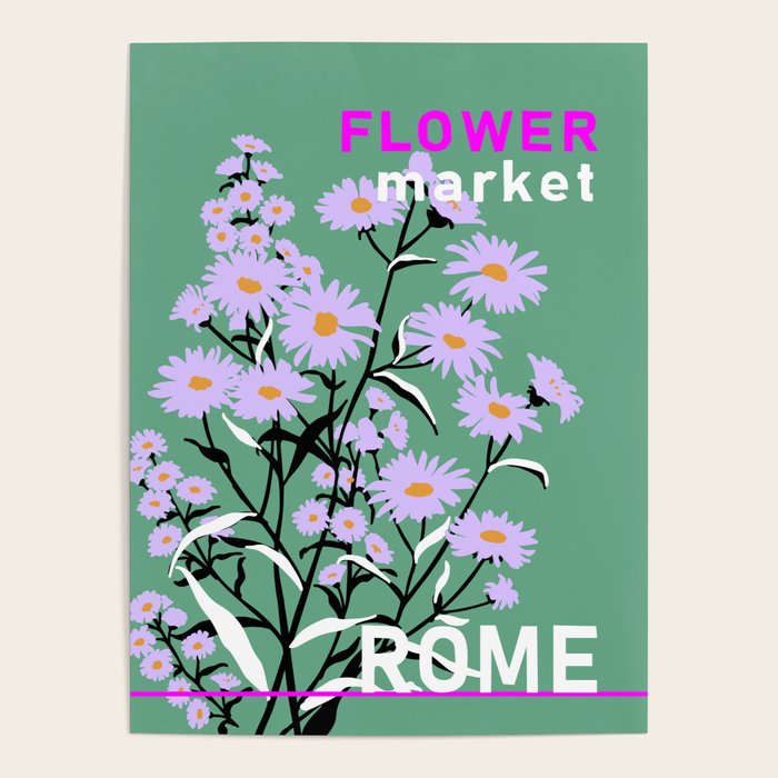 Flower Market Rome Poster Gallery Image 1