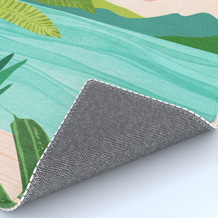 Vacation Views - Pink Coastal Landscape Rug Gallery Image 4