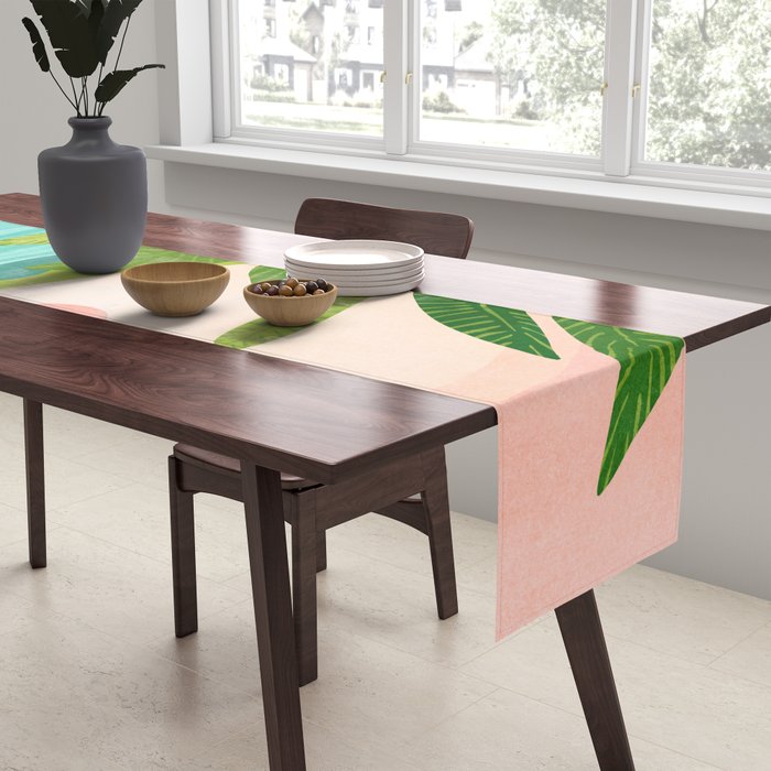Vacation Views - Pink Coastal Landscape Table Runner Gallery Image 2