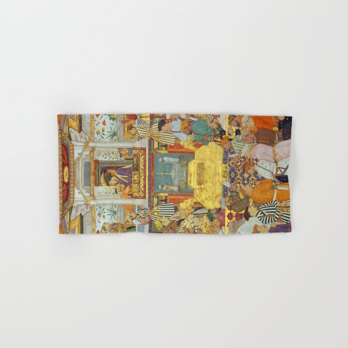 The accession of Shah Jahan by Bichitr, Indian Mughal Art Bath Towel Gallery Image 1