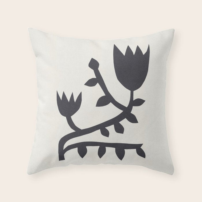 Black branch with two flowers - 5/5 Throw Pillow Gallery Image 6