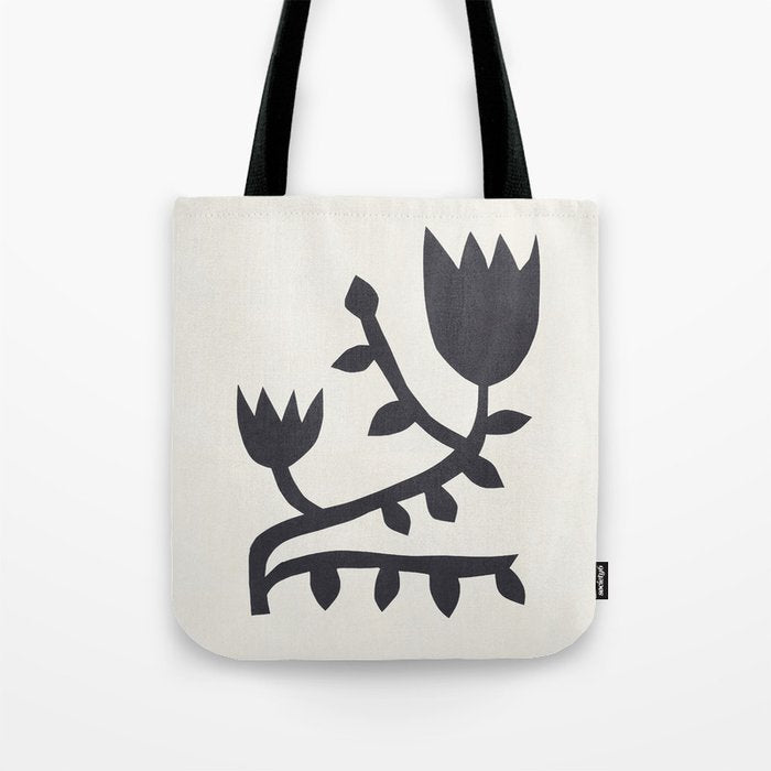 Black branch with two flowers - 5/5 Tote Bag Gallery Image 1