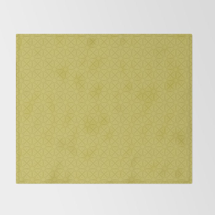 Yellow Monochromatic Asian Star Pattern Throw Blanket Gallery Image 2