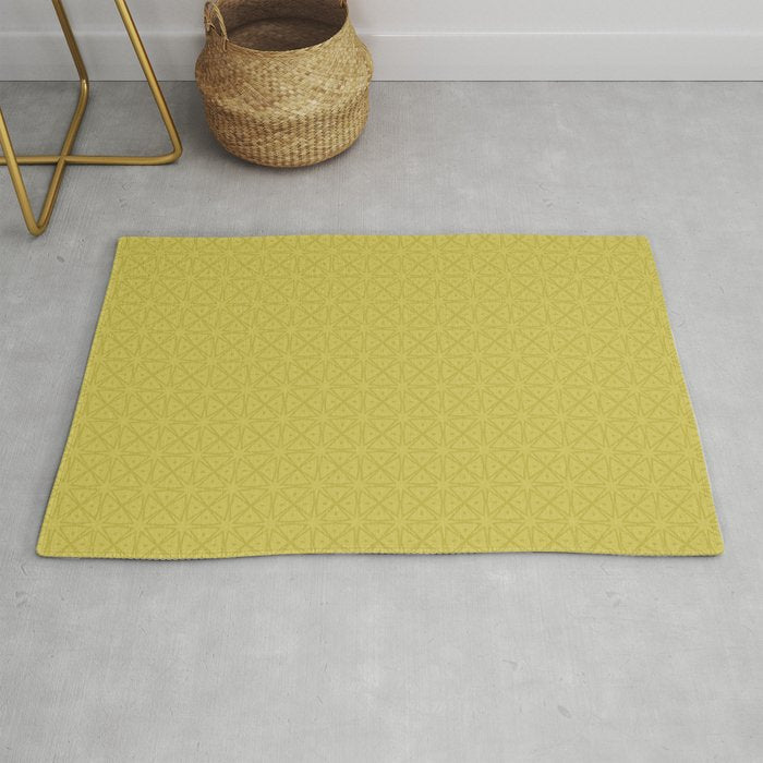 Yellow Monochromatic Asian Star Pattern Rug Gallery Image 1