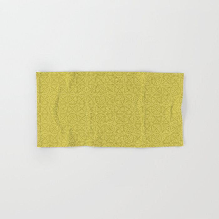 Yellow Monochromatic Asian Star Pattern Bath Towel Gallery Image 1