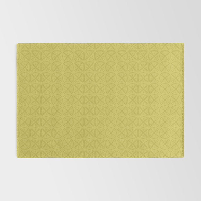 Yellow Monochromatic Asian Star Pattern Rug Gallery Image 2