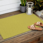 Yellow Monochromatic Asian Star Pattern Outdoor Rug Gallery Image 2