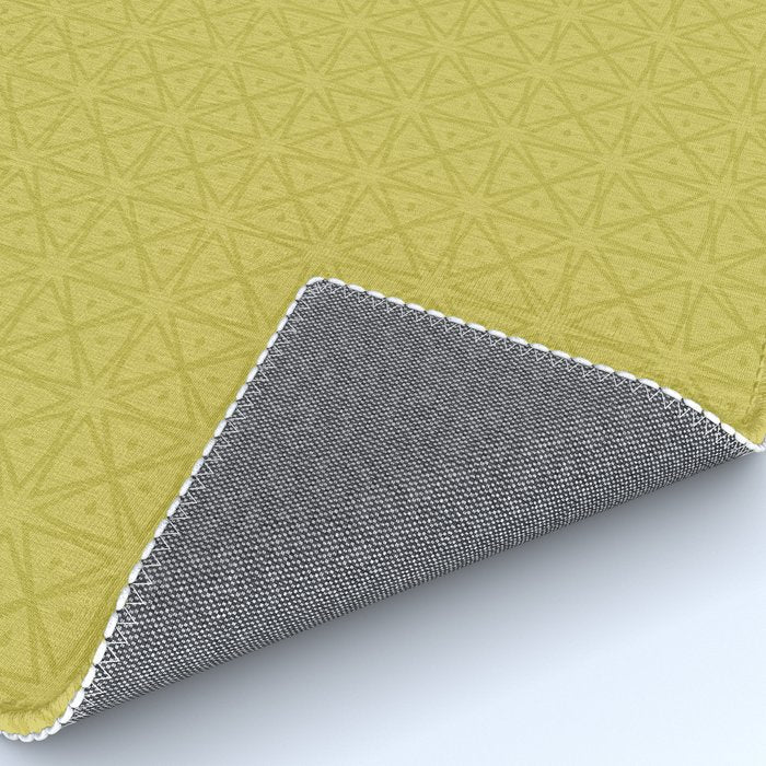 Yellow Monochromatic Asian Star Pattern Rug Gallery Image 4