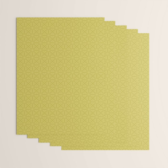Yellow Monochromatic Asian Star Pattern Wrapping Paper Gallery Image 3