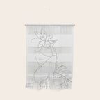 Minimal Line Art Woman with Tropical Leaves Wall Hanging Gallery Image 1