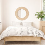 Minimal Line Art Woman with Tropical Leaves Duvet Cover Gallery Image 3