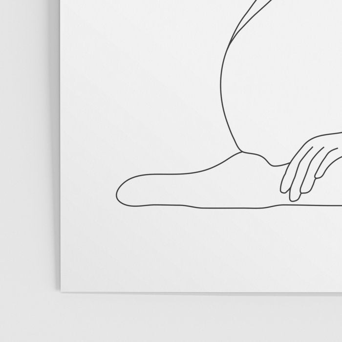 Minimal Line Art Woman with Tropical Leaves Poster Gallery Image 3