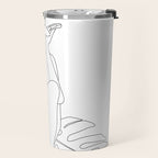 Minimal Line Art Woman with Tropical Leaves Travel Mug Gallery Image 2
