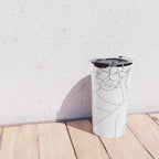 Minimal Line Art Woman with Tropical Leaves Travel Mug Gallery Image 4